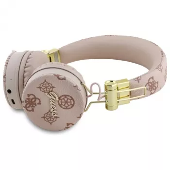 Guess Peony Script Round Shape Bezprzewodowe Słuchawki Nauszne z ENC, Brązowy