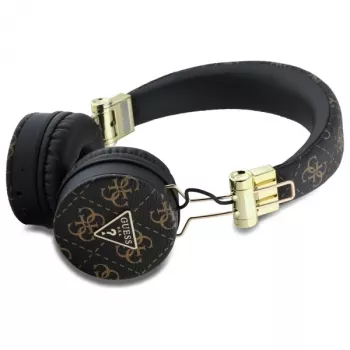 Guess 4G Triangle Round Shape Wireless Over-Ear Headphones z ENC, Bluetooth 5.3, 40mm Przetwornik, 32h Bateria, USB-C, Czarny
