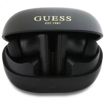 Guess Capsule Printed Logo - Bluetooth TWS ANC & ENC Słuchawki douszne z etui ładującym (Czarny)
