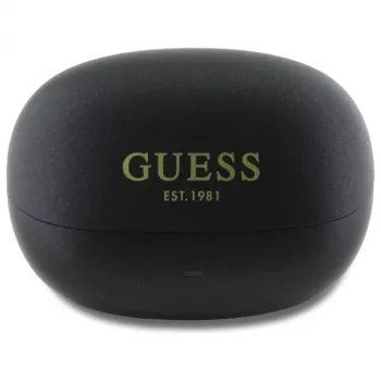 Guess Capsule Printed Logo - Bluetooth TWS ANC & ENC Słuchawki douszne z etui ładującym (Czarny)