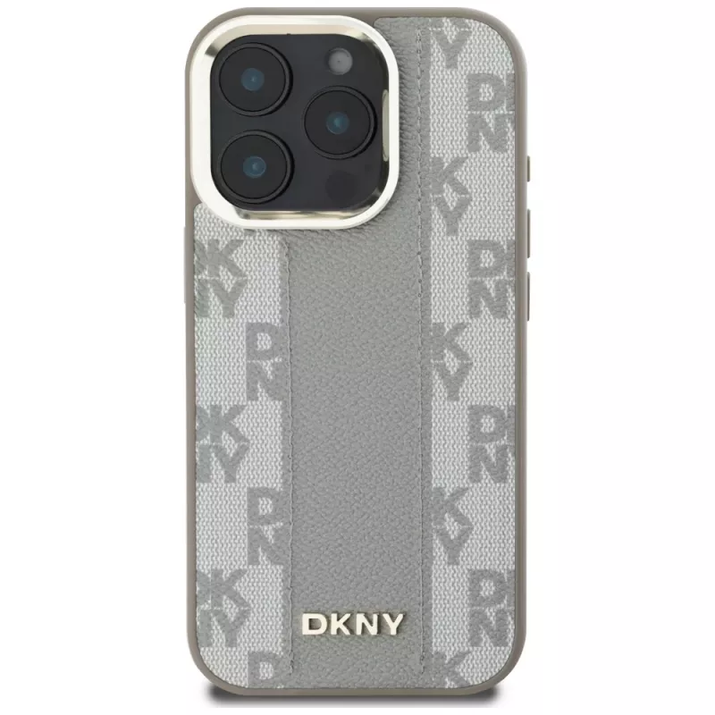 Etui DKNY Checkered Pattern MagSafe do Apple iPhone 16 Pro - Beżowy
