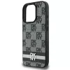 DKNY DKHCP16LPCPTSSK Hard Case do Apple iPhone 16 Pro 6,3 cala czarny wzór w kratkę i nadrukowane paski