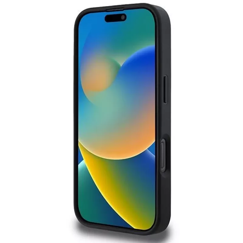 DKNY DKHCP16LPCPTSSK Hard Case do Apple iPhone 16 Pro 6,3 cala czarny wzór w kratkę i nadrukowane paski