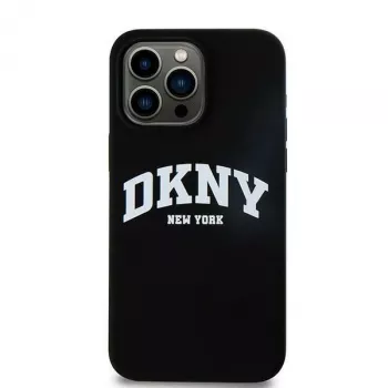 DKNY DKHMP16LSNYACH Twarde etui do Apple iPhone 16 Pro 6,3 cala Silikonowe Czarny z Białym Nadrukowanym Logo MagSafe