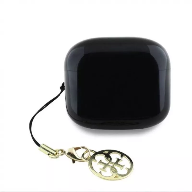 Guess Glossy Effect Printed Classic Logo & Charm TWS Bluetooth Earbuds z etui ładującym (czarny)