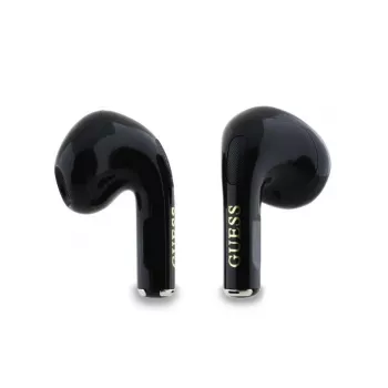 Guess Glossy Effect Printed Classic Logo & Charm TWS Bluetooth Earbuds z etui ładującym (czarny)