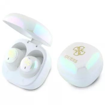 Guess 4G Printed Logo True Wireless Stereo Bluetooth Earbuds z etui ładującym (Biały)