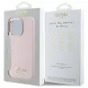 Guess GUHCP16LSMBSLP iPhone 16 Pro 6.3 cala Różowe Silikonowe Etui Twarde z Logo i Ramką Script Metal