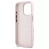 Guess GUHCP16LSMBSLP iPhone 16 Pro 6.3 cala Różowe Silikonowe Etui Twarde z Logo i Ramką Script Metal