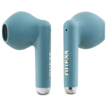 Guess Printed Classic Logo TWS Bluetooth Earbuds z etui ładującym (Turkusowy)