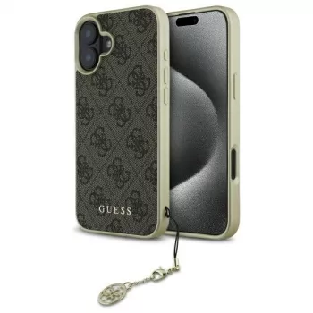 Guess GUHCP16MGF4GBR iPhone 16 Plus 6,7 cal Brązowe Etui Twarde 4G Charms Collection