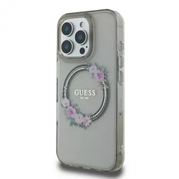 Guess GUHMP16XHFWFCK iPhone 16 Pro Max 6.9 Czarny Hardcase IML Flowers Wreath MagSafe