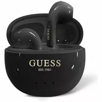 Guess Glossy Effect EggShape Printed Classic Logo TWS Earbuds Black