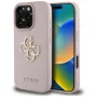 Guess Grained Big 4G Logo Small Classic Logo Back Cover do Apple iPhone 16 Pro (Różowy)