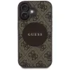 Guess 4G Circle Classic Logo MagSafe Case do iPhone 16, Brązowy