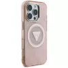 Guess IML Metal Glitter 4G Circle Triangle MagSafe Case do Apple iPhone 16 Pro Max (Różowy)