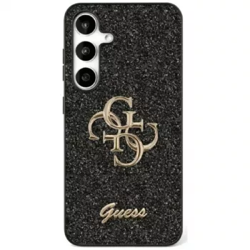 Guess Fixed Glitter Big 4G Metal Logo Case do Samsung Galaxy S25+ (Czarny)