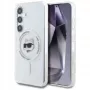 Karl Lagerfeld Button Choupette Head Printed Logo MagSafe Case do Samsung Galaxy S25 Biały