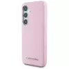 Karl Lagerfeld Saffiano FullWrapped Elongated Metal Logo MagSafe Case for Samsung Galaxy S25 Pink