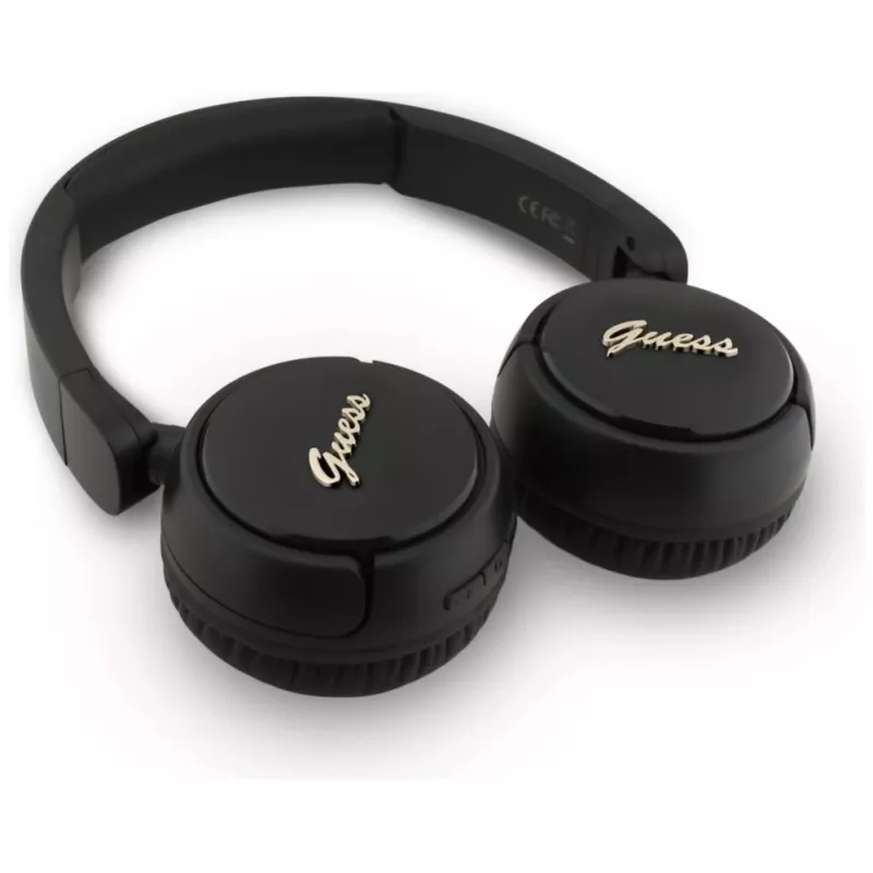 Guess Metal Logo Script Bezprzewodowe Słuchawki Nauszne Bluetooth 5.3, Czarny