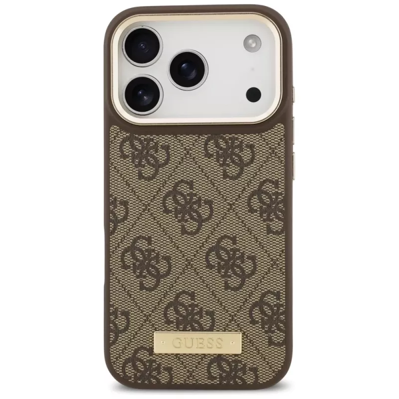 Guess 4G Logo Plate MagSafe Case do Apple iPhone 17 Pro Brązowy