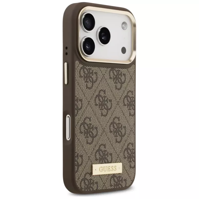 Guess 4G Logo Plate MagSafe Case do Apple iPhone 17 Pro Brązowy