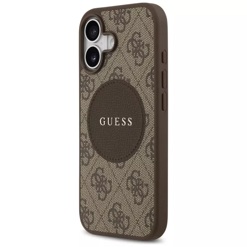 Guess 4G Circle Classic Logo MagSafe Back Cover do Apple iPhone 17 - Brązowy