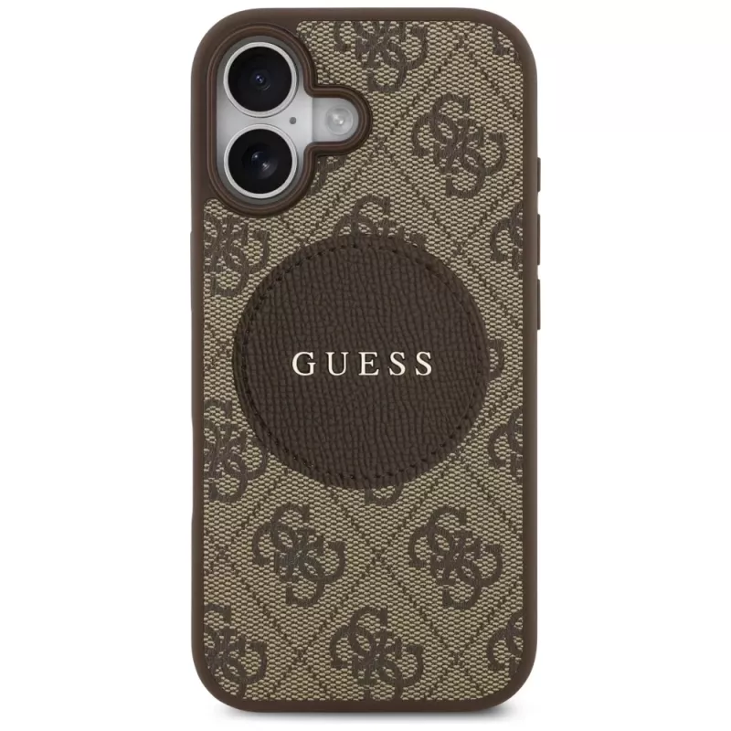 Guess 4G Circle Classic Logo MagSafe Back Cover do Apple iPhone 17 - Brązowy