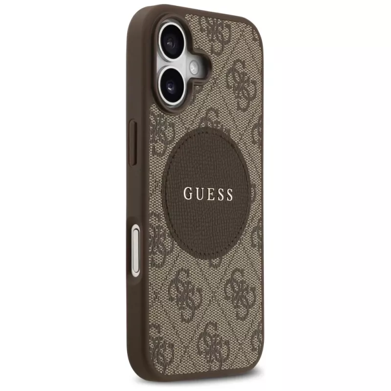 Guess 4G Circle Classic Logo MagSafe Back Cover do Apple iPhone 17 - Brązowy