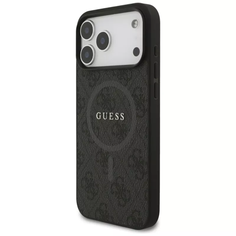 Guess 4G Ring Classic Logo MagSafe Case do iPhone 17 Pro Max (Czarny)