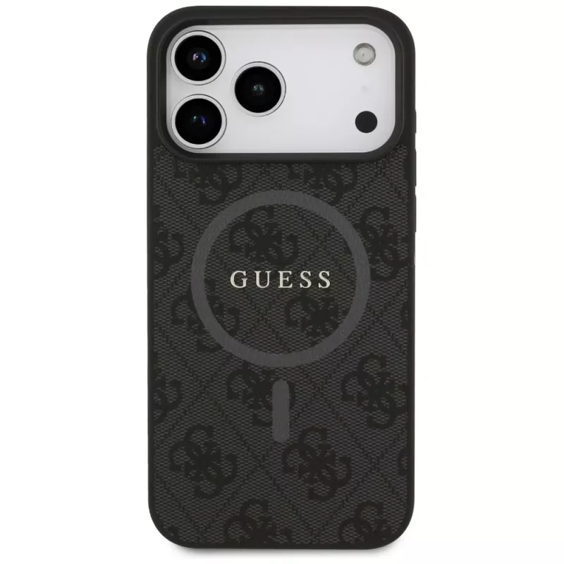Guess 4G Ring Classic Logo MagSafe Case do iPhone 17 Pro Max (Czarny)