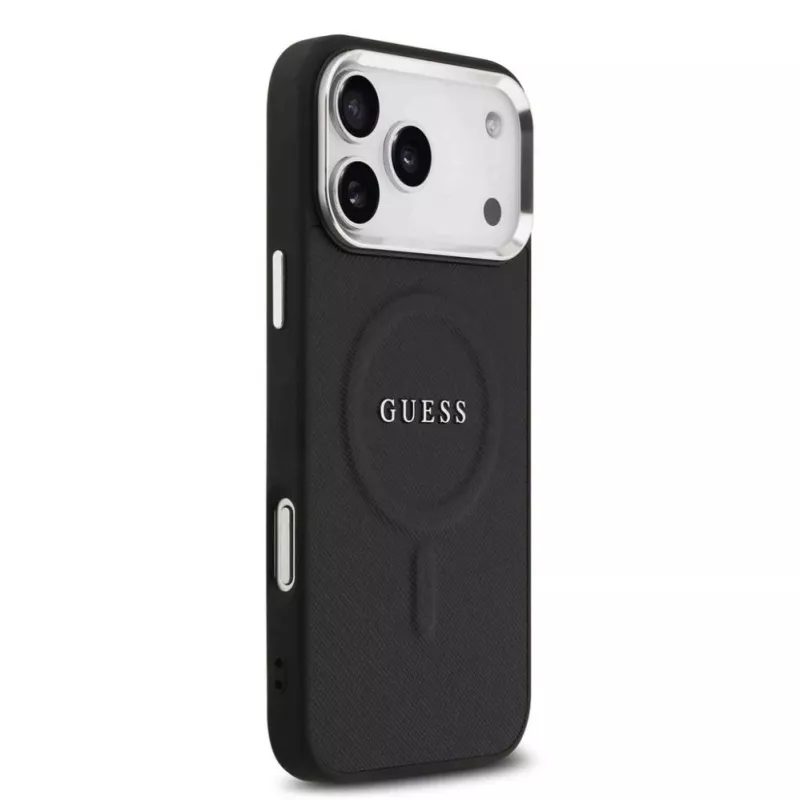 Guess Classic Logo MagSafe Case dla iPhone 17 Pro Max Czarny