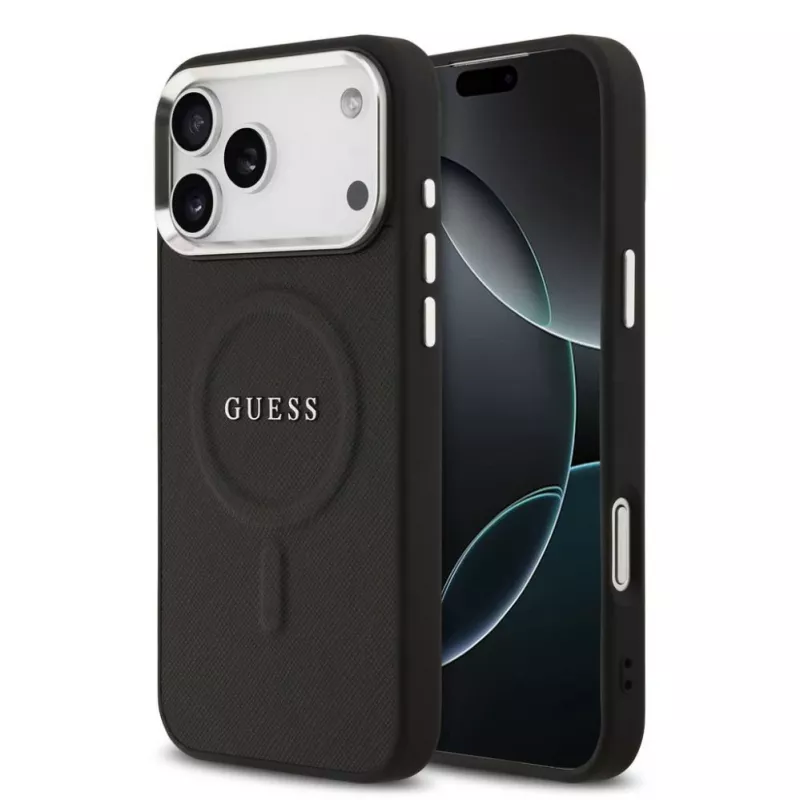 Guess Classic Logo MagSafe Case dla iPhone 17 Pro Max Czarny