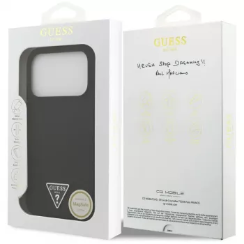 Guess Silicone Triangle Logo MagSafe Case do iPhone 17 Pro Max (Czarny)