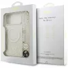 Guess IML Flowers Electro Pearl Strap MagSafe Case do iPhone 17 Pro Max Biały