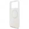 Guess IML Flowers Electro Pearl Strap MagSafe Case do iPhone 17 Pro Max Biały