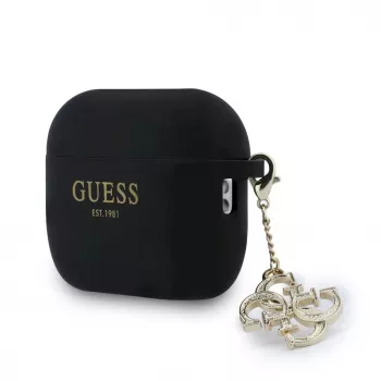 Guess Silicone 4G Charm Case do AirPods Pro 3, Czarny