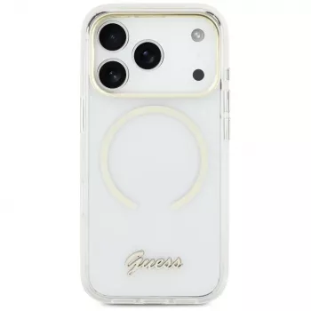 Guess IML Script Metal MagSafe Case do iPhone Air, przezroczysty