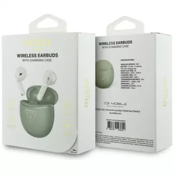 Guess Gold Line Triangle TWS Bluetooth Earbuds z etui ładującym (Khaki)