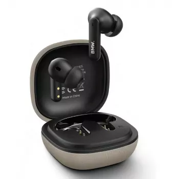 BMW LeatherMetal Logo TWS Bluetooth Earbuds z ENC, Taupe