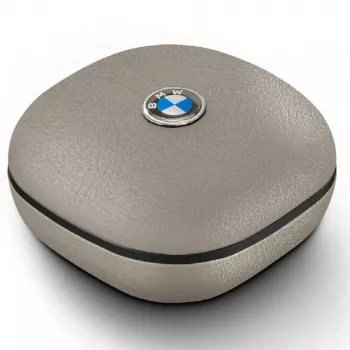 BMW LeatherMetal Logo TWS Bluetooth Earbuds z ENC, Taupe