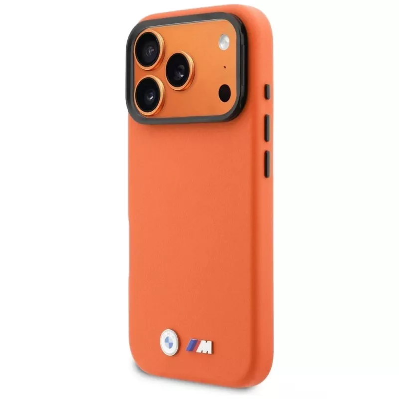 Etui BMW M Metal Logo MagSafe na iPhone 17 Pro Pomarańczowy