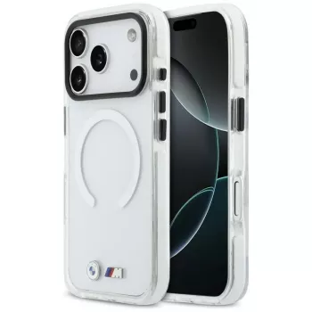 Etui BMW M IML Shockproof Metal Logo MagSafe na iPhone 17 Pro Max Przezroczyste