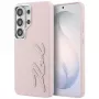 KARL LAGERFELD Grained Signature Metal Resin Logo Case do Samsung Galaxy S26 Ultra, Różowy