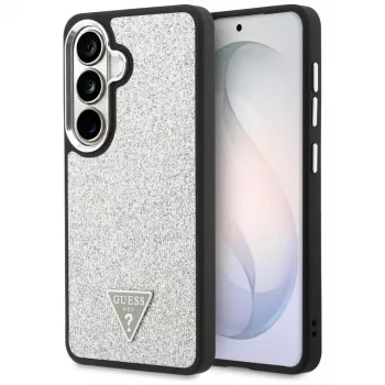 Guess Fixed Glitter Triangle MagSafe Case do Samsung Galaxy S26 - Srebrny