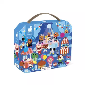 Janod Puzzle w Walizce Party 36 Elementów 4+ Wyprodukowano we Francji