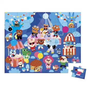 Janod Puzzle w Walizce Party 36 Elementów 4+ Wyprodukowano we Francji