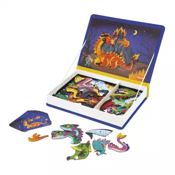 Janod Magnetibook Smoki magnetyczna gra książkowa – tematyka fantasy ze smokami