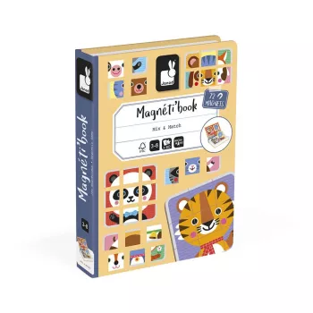 Janod Magnetibook Puzzle zwierzątka – magnetyczna książka z puzzlami