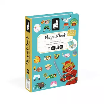 Janod Magnetibook Historia - Magnetyczna zabawka edukacyjna dla dzieci w wieku 3-8 lat